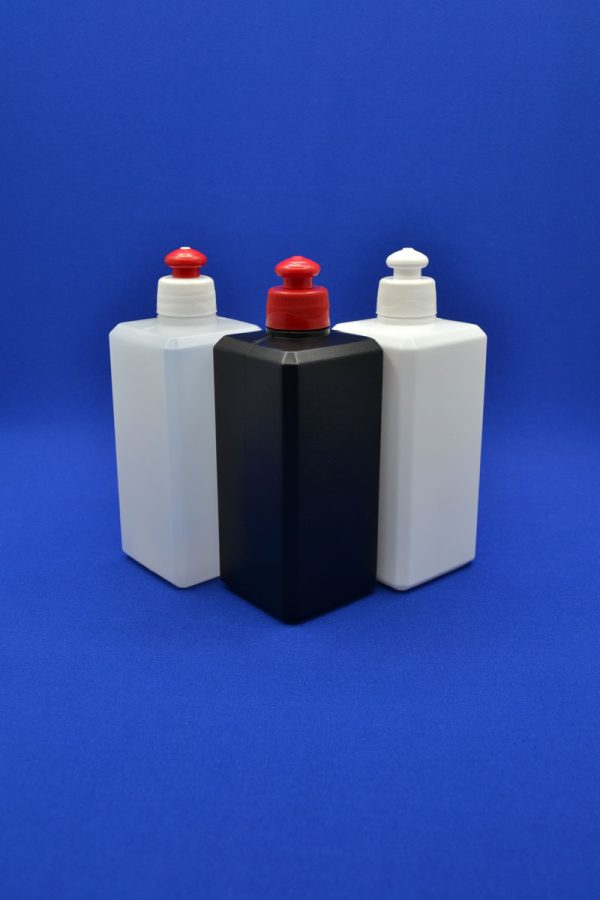 Флакон HDPE 500 мл квадрат з кришкою пуш-пул