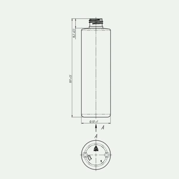 Креслення флакону hdpe 250 мл