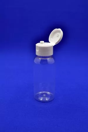 Прозрачная бутылка ПЭТ 100 мл с белой крышкой флип-топ