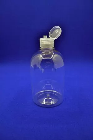 Прозрачная бутылка ПЕТ 500 мл Фарма Плюс с прозрачным флип-топ