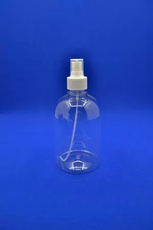 Прозрачная бутылка ПЕТ 500 мл Фарма Плюс с белым распылителем