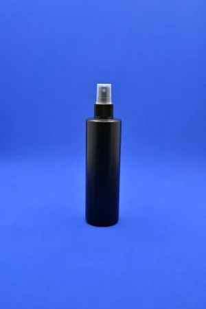 Чорний флакон HDPE 250 з чорним кнопковим розпилювачем